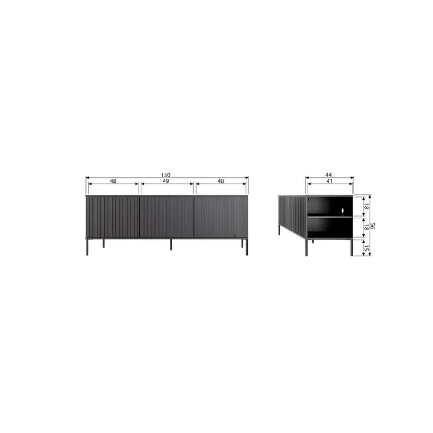 New Gravure Tv meubel eiken naturel 150 cm