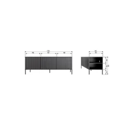 New Gravure Tv meubel essen fineer espresso 150 cm