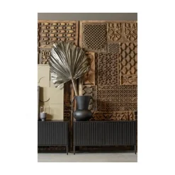 New Gravure Tv meubel grenen zwart 100 cm