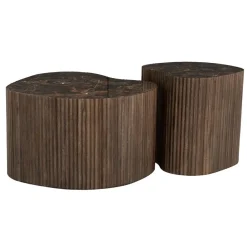 Nice Salontafel organisch Set van 2 Bruin