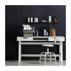 Nikki Bureau Dennenhout Wit 140cm