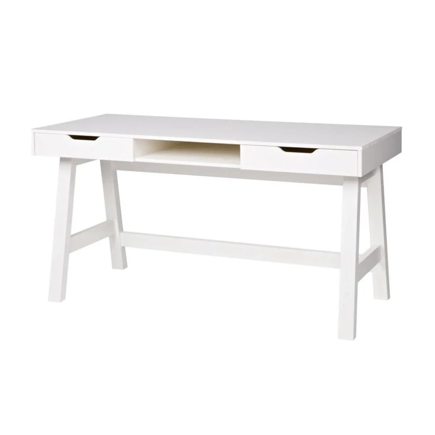 Nikki Bureau Dennenhout Wit 140cm
