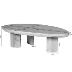 Niko Salontafel Organisch Bruin Eiken 130cm