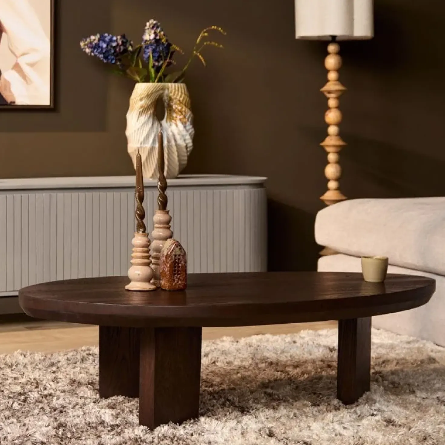 Niko Salontafel Organisch Bruin Eiken 130cm