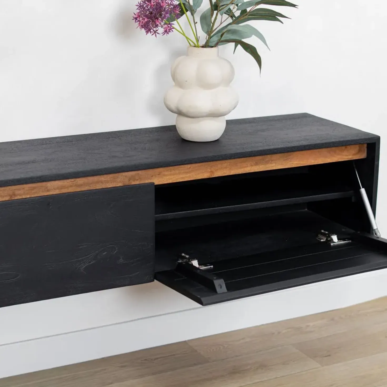 Nils Zwevend Tv meubel zwart 200cm
