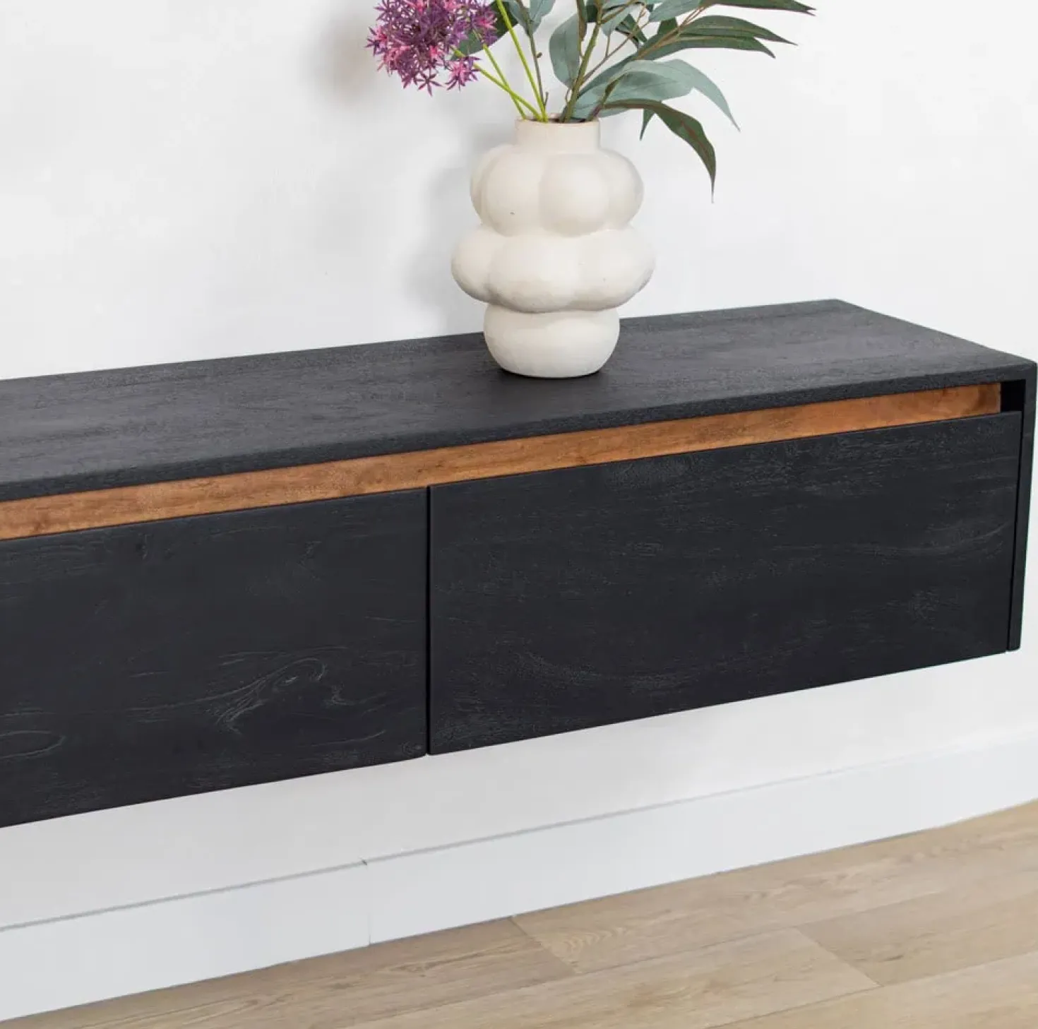 Nils Zwevend Tv meubel zwart 200cm