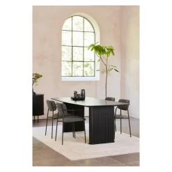 Nita Eettafel zwart deens ovaal 190cm