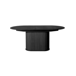 Nita ovale uitschuifbare eettafel zwart 180-230cm