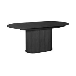 Nita ovale uitschuifbare eettafel zwart 180-230cm
