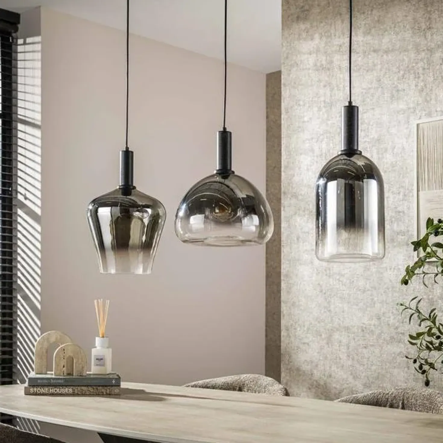 Noah 3-lichts Hanglamp Smoke