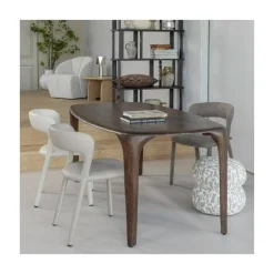Noble Eetkamerstoel Leerlook Beige