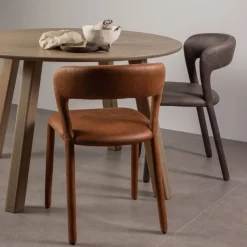 Noble Eetkamerstoel Leerlook Cognac