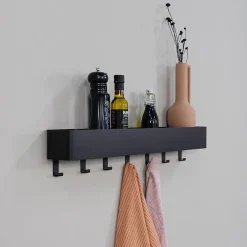 Nolan 7 Wandkapstok Zwart 72cm