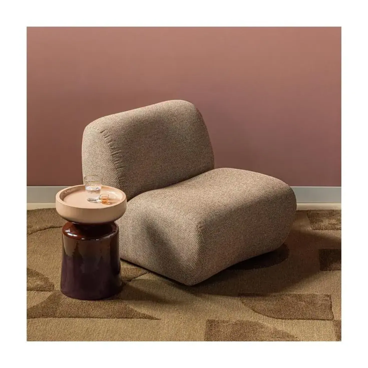 Nomu Fauteuil chenille Lichtbruin