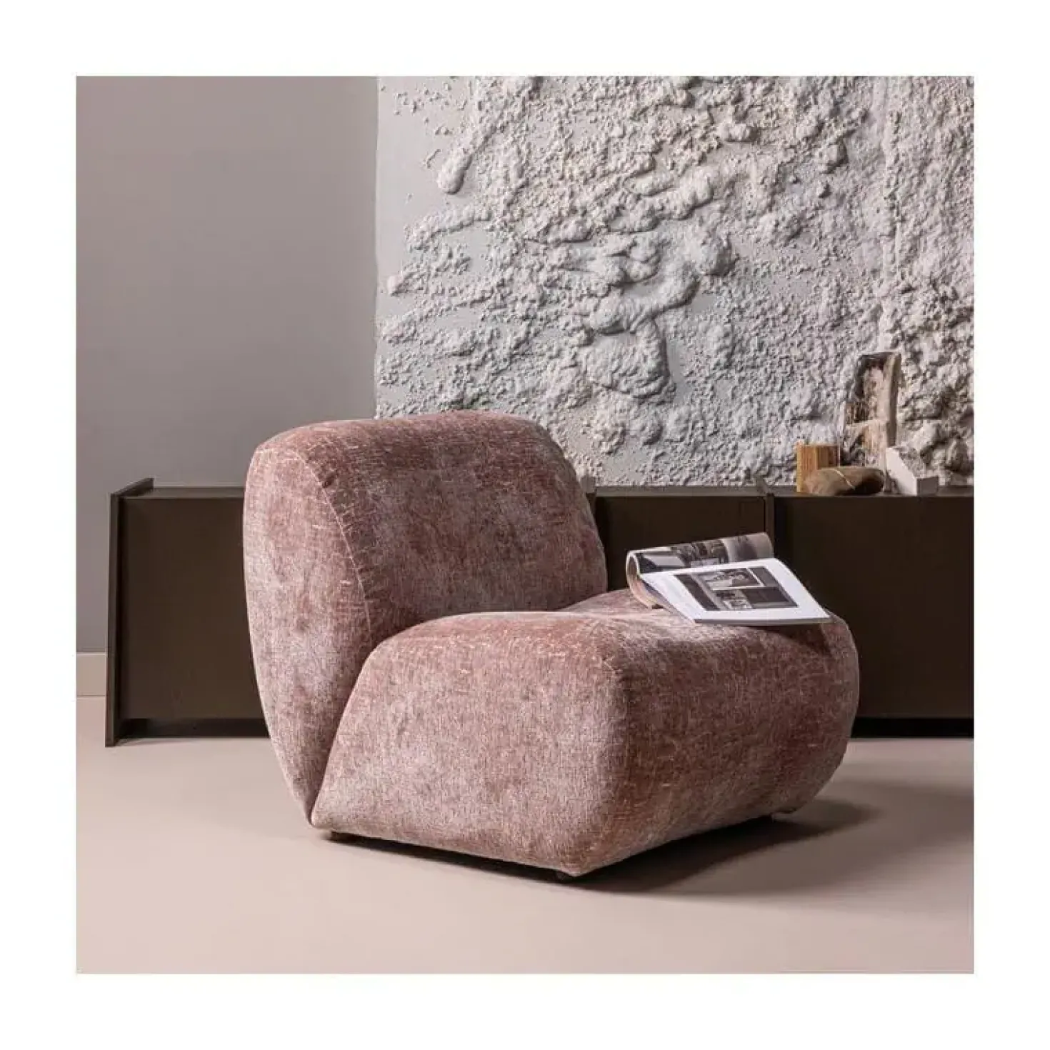 Nomu Fauteuil velvet Lichtroze