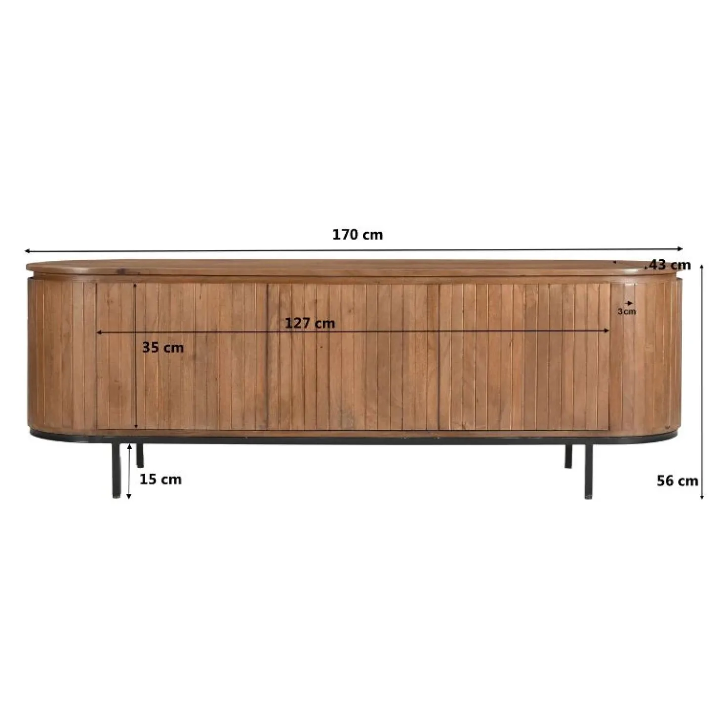 Noor tv-meubel 170cm naturel