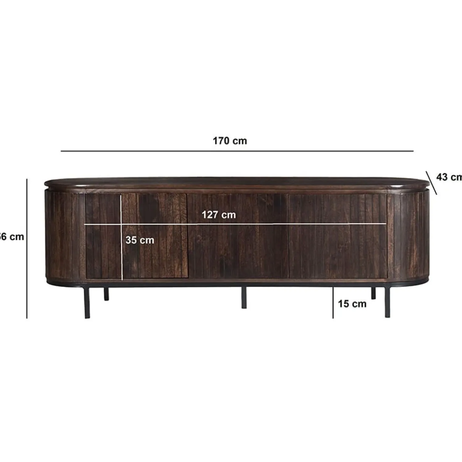 Noor tv-meubel 170cm walnoot