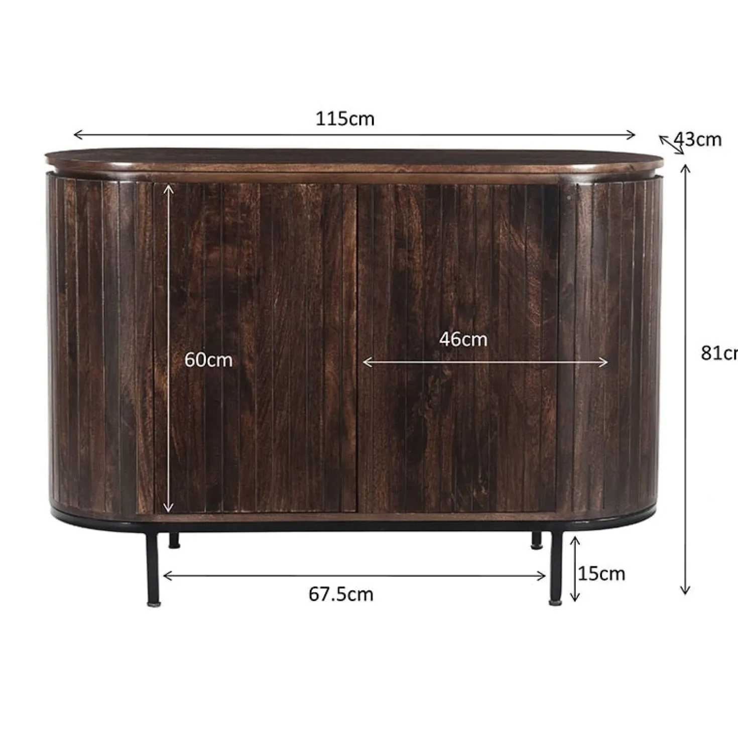 Noor wandkast 115cm walnoot