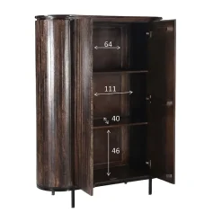 Noor wandkast 115 cm walnoot