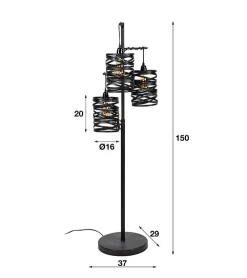Norvel vloerlamp 3-lichts