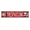 No trespassing straatbord 10 x 45cm
