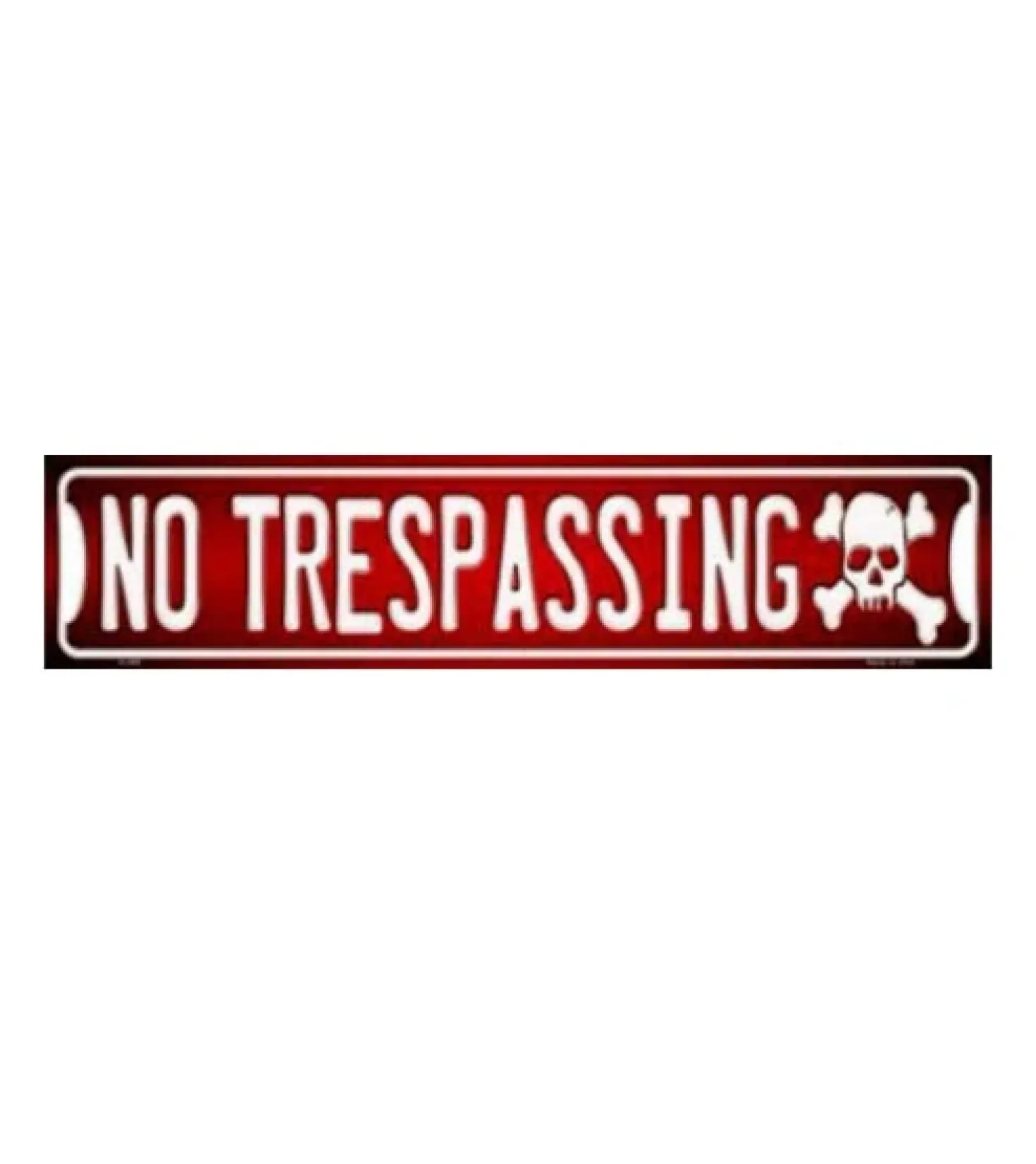 No trespassing straatbord 10 x 45cm