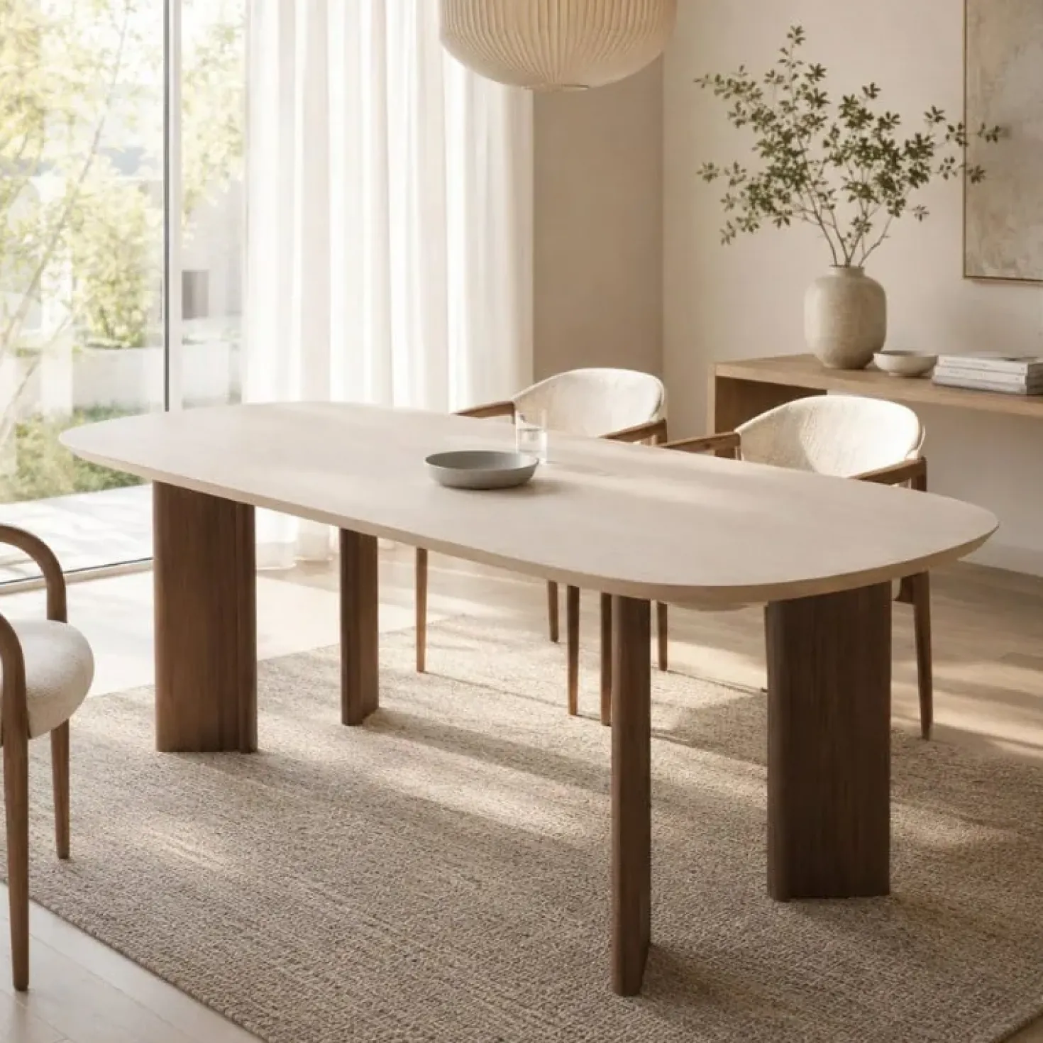 Nova Eettafel Deens ovaal Walnoot/Zand 200 cm