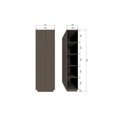 Nova Hoge Opbergkast Dennenhout Truffelbruin 67cm