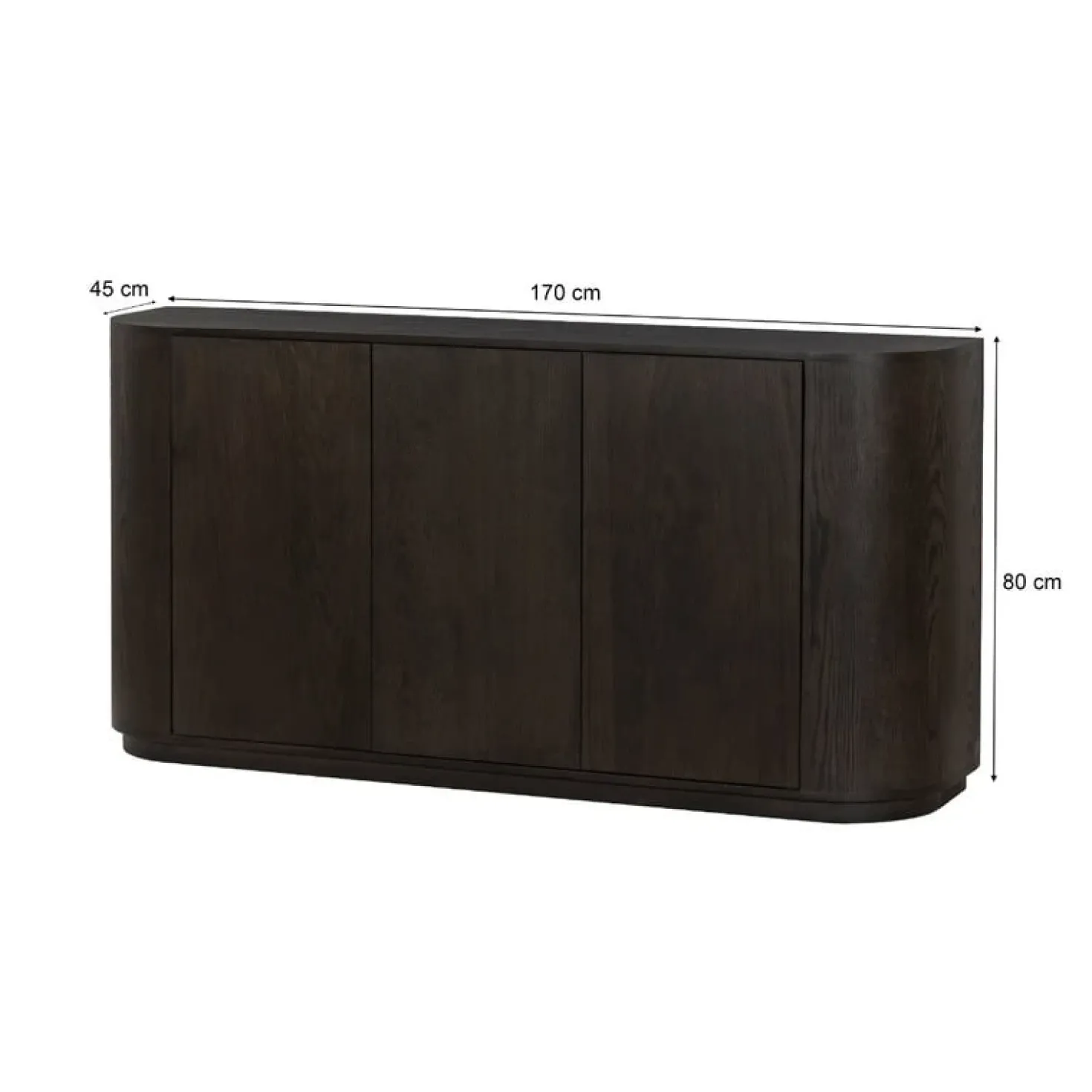Novero Dressoir Espresso eiken 170cm