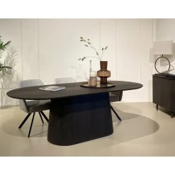 Novero Eettafel Espresso eiken ovaal 200cm