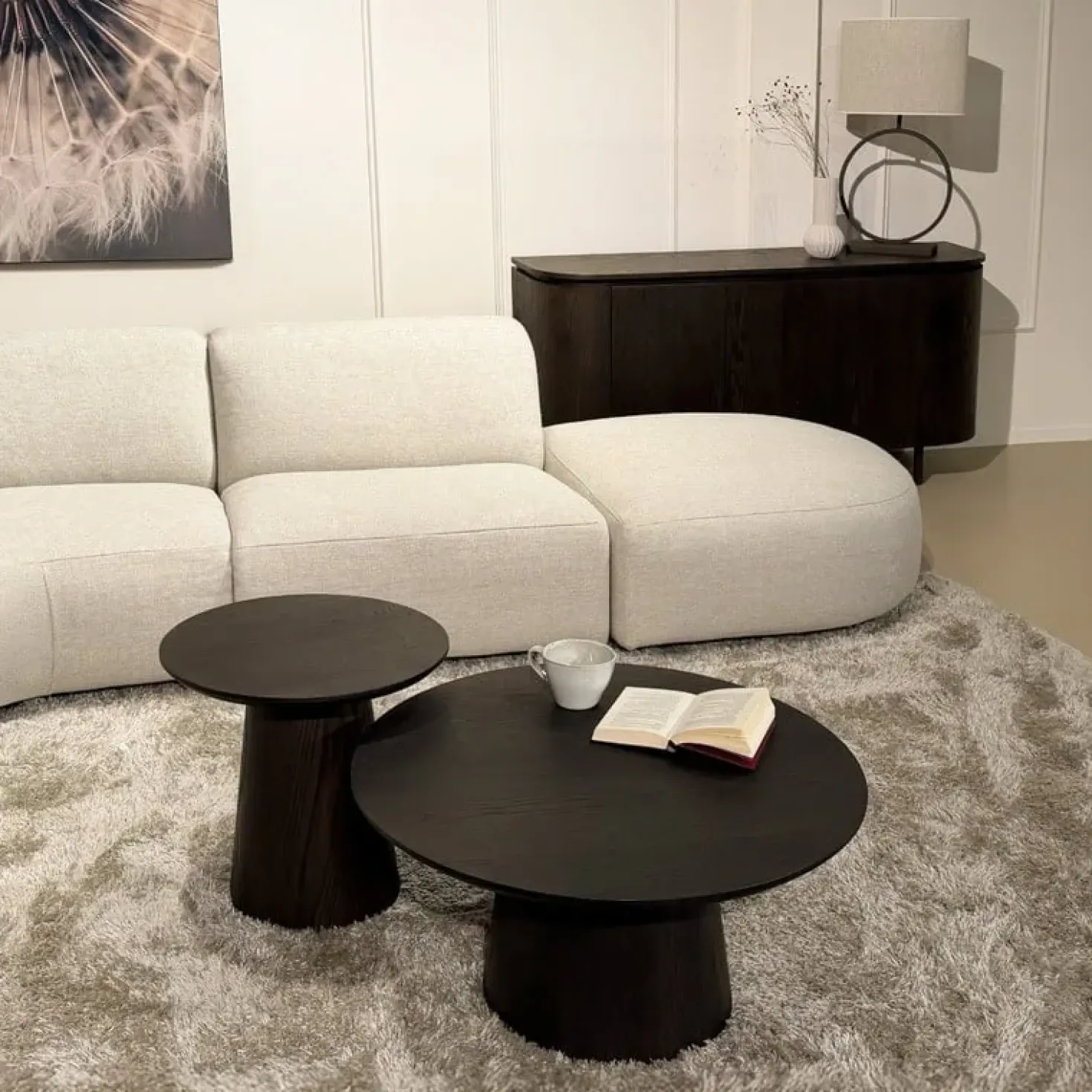 Novero Salontafel Espresso eiken 80cm rond