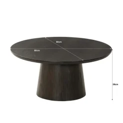 Novero Salontafel Espresso eiken 80cm rond