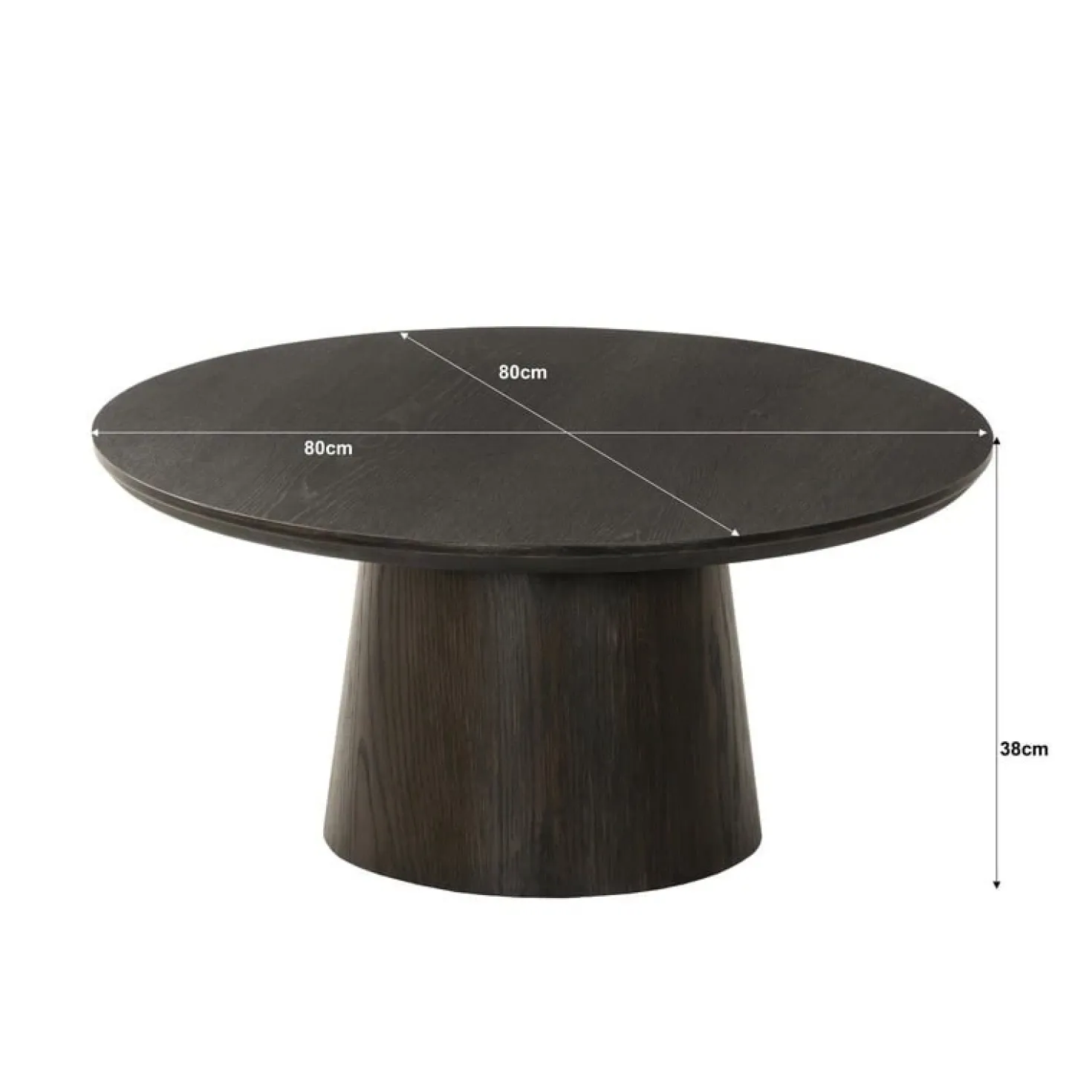 Novero Salontafel Espresso eiken 80cm rond