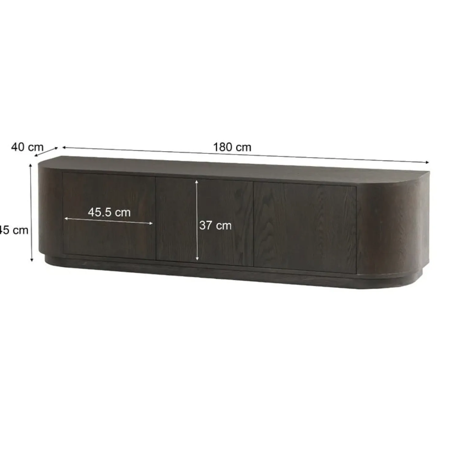 Novero Tv meubel Espresso eiken 180cm