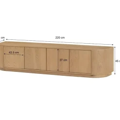 Novero Tv meubel naturel eiken 220cm