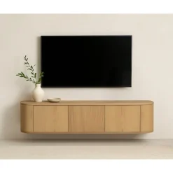 Novero Zwevend Tv meubel naturel eiken 180cm