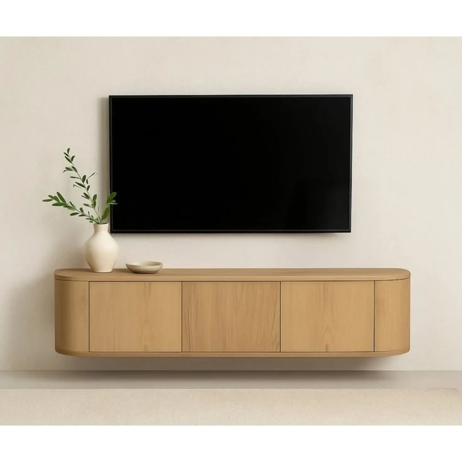 Novero Zwevend Tv meubel naturel eiken 180cm