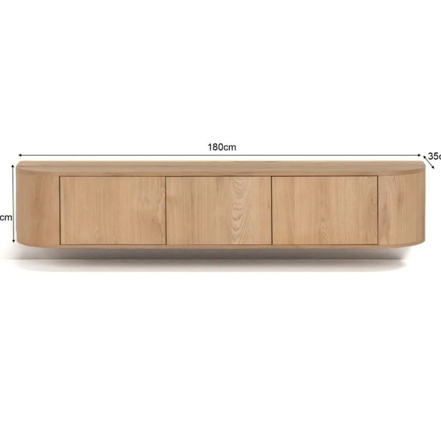 Novero Zwevend Tv meubel naturel eiken 180cm