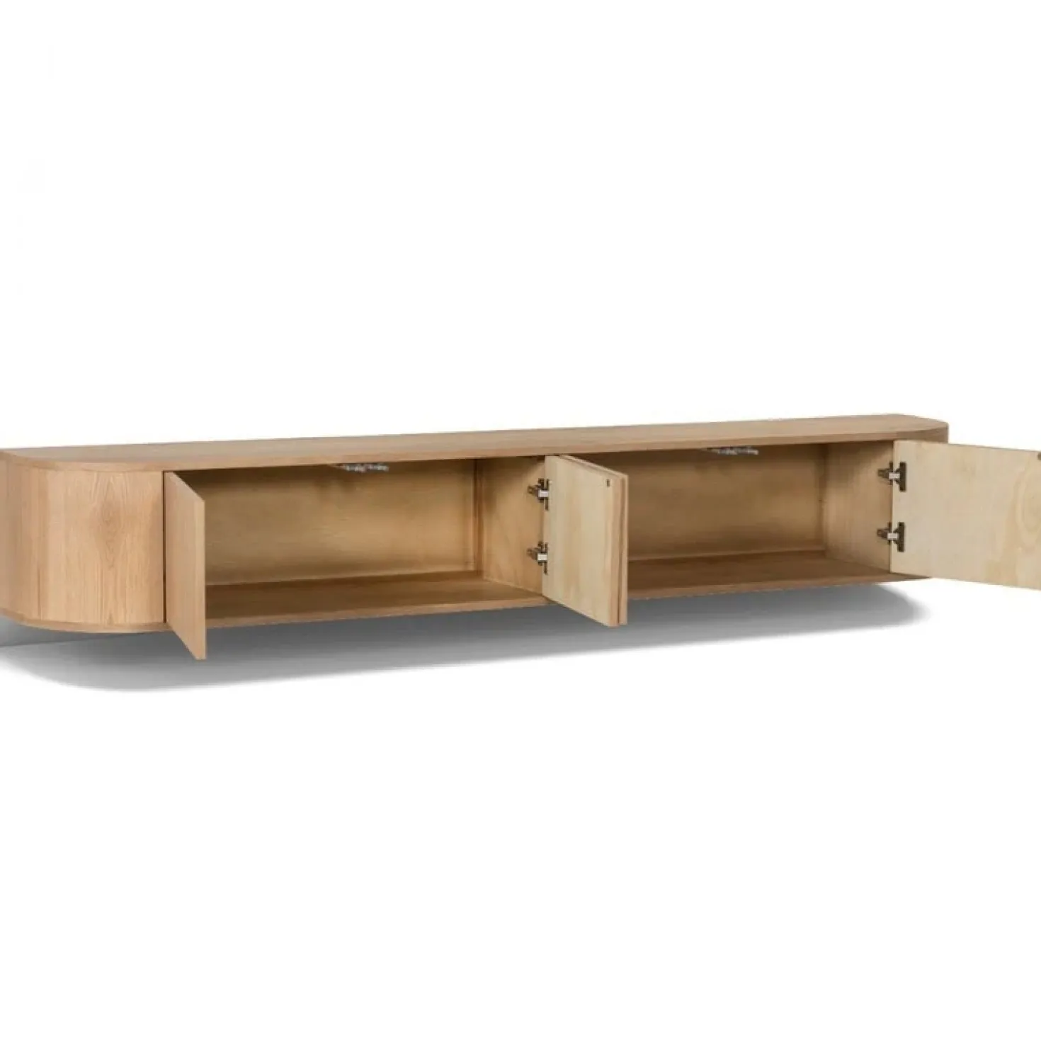 Novero Zwevend Tv meubel naturel eiken 220cm