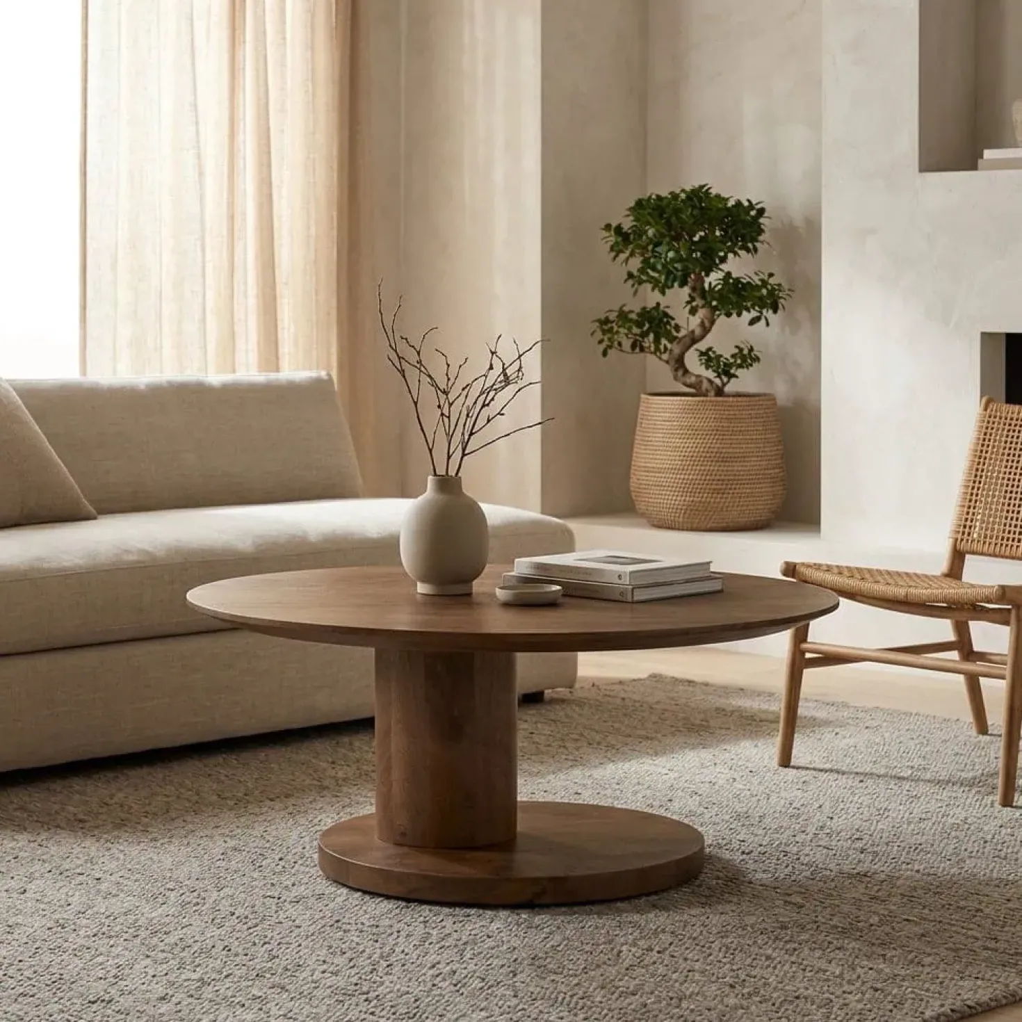 Novia Salontafel Lichtbruin mangohout 90cm