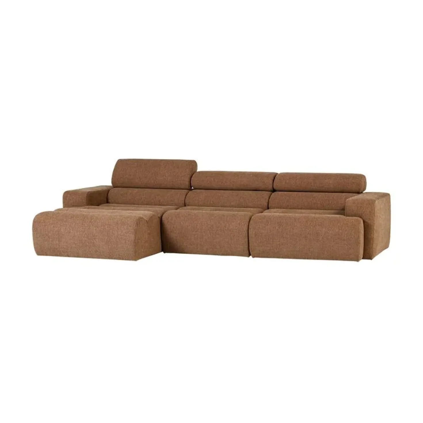 Novi Chaise Longue Bank Links Bouclé Karamelbruin
