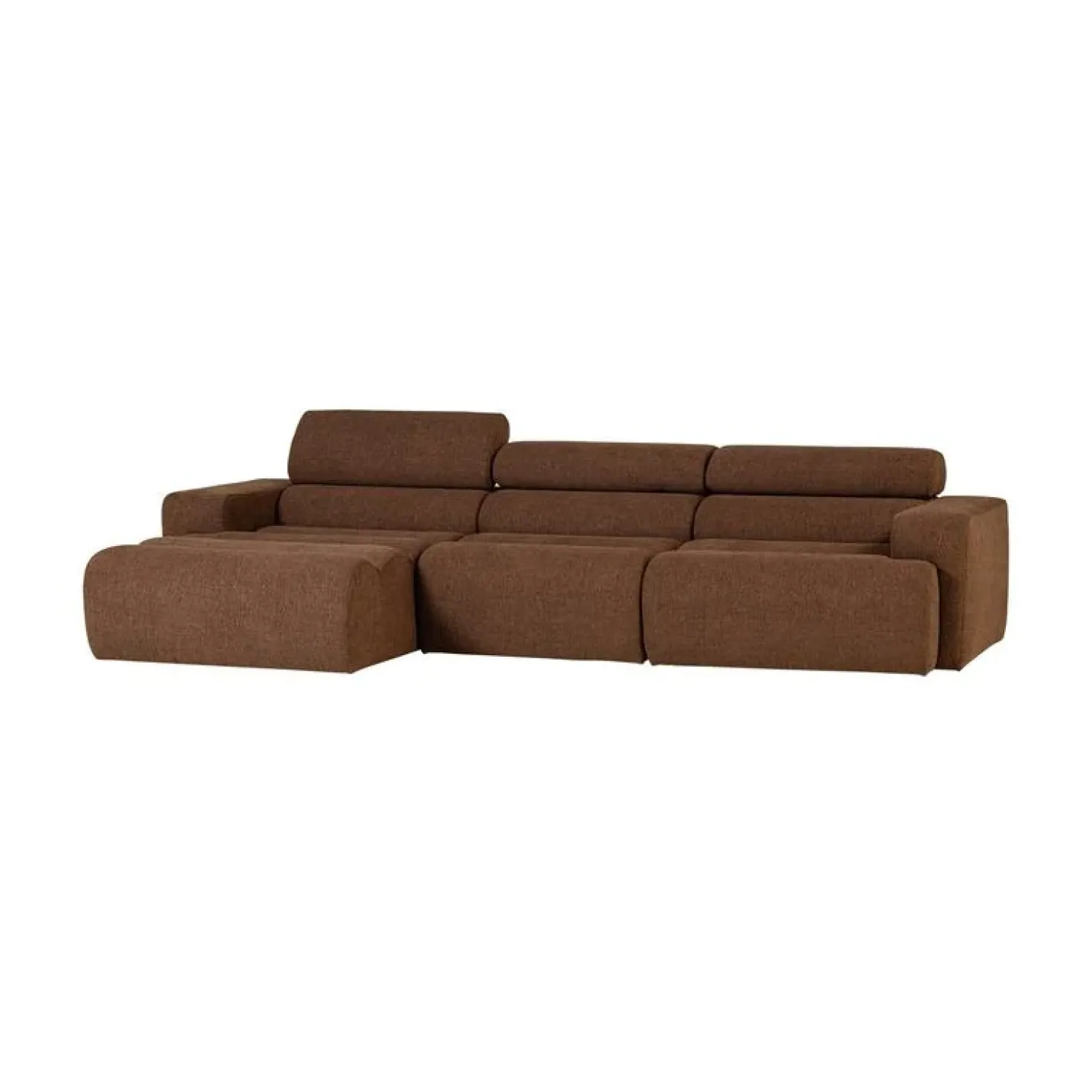 Novi Chaise Longue Bank Links Bouclé Mokkabruin