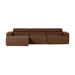 Novi Chaise Longue Bank Links Bouclé Mokkabruin