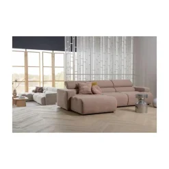 Novi Chaise Longue Bank Links Bouclé Taupe
