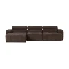 Novi Chaise Longue Bank Links Donkerbruin Melange