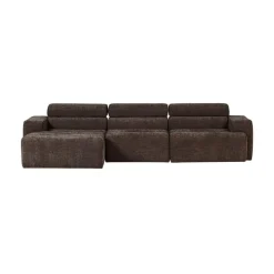 Novi Chaise Longue Bank Links Donkerbruin Melange