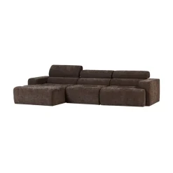 Novi Chaise Longue Bank Links Donkerbruin Melange