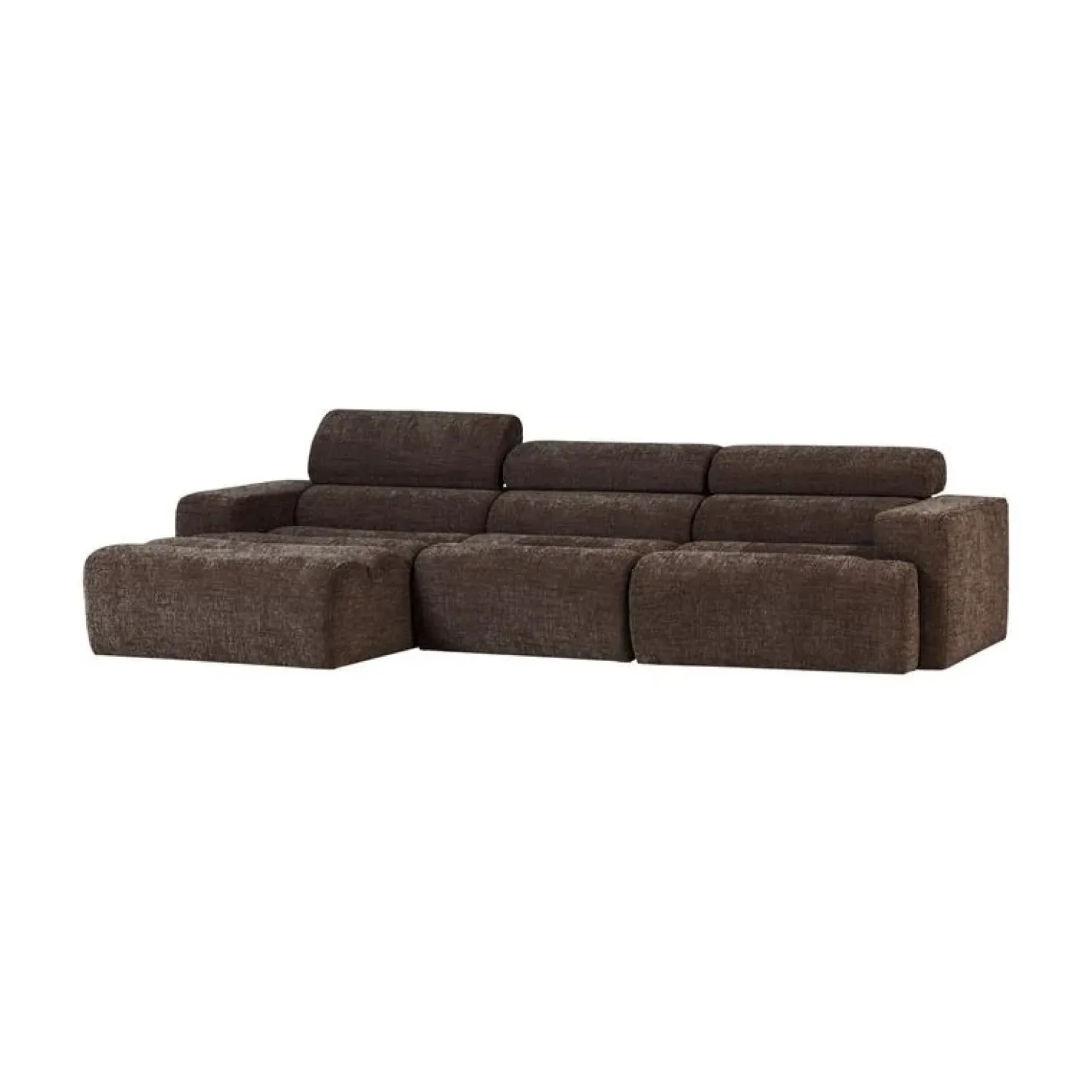 Novi Chaise Longue Bank Links Donkerbruin Melange