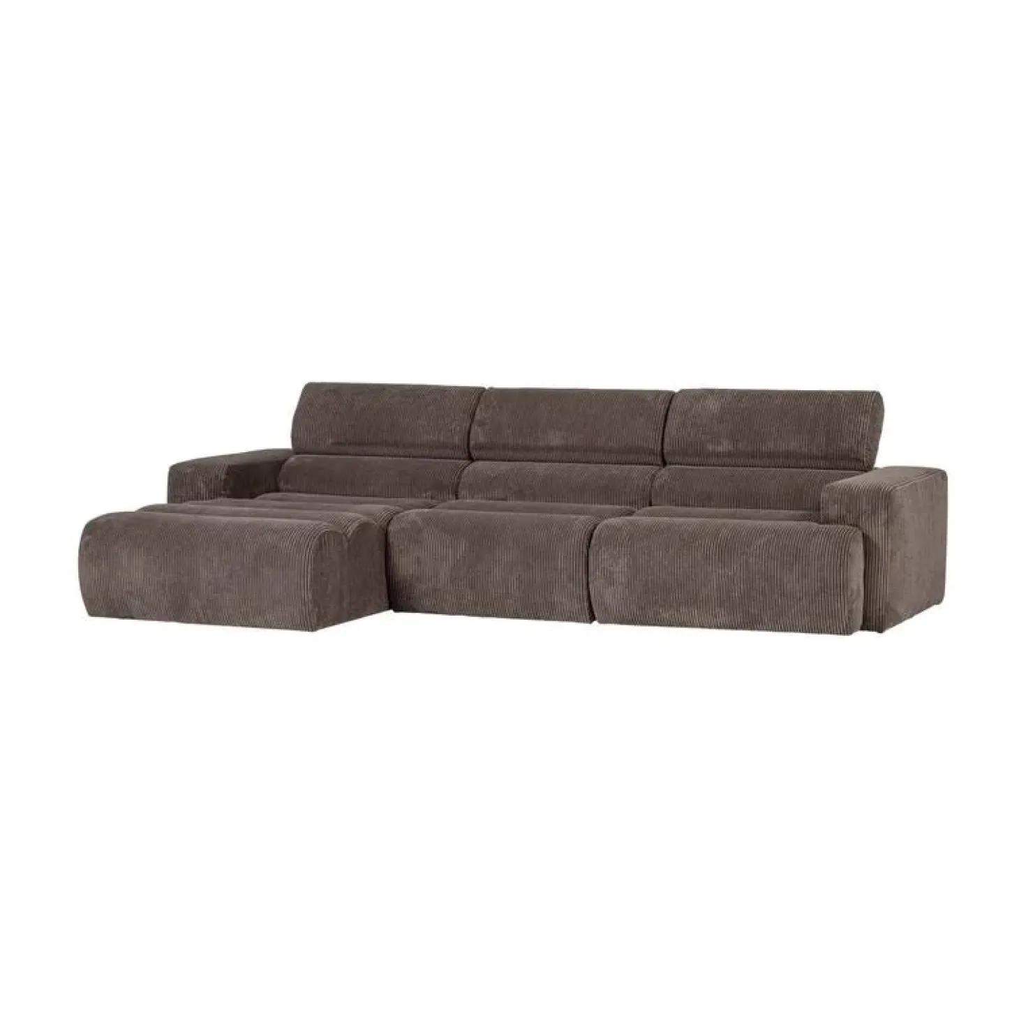 Novi Chaise Longue Bank Links Ribstof Grijsbruin