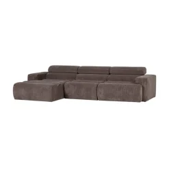 Novi Chaise Longue Bank Links Ribstof Grijsbruin
